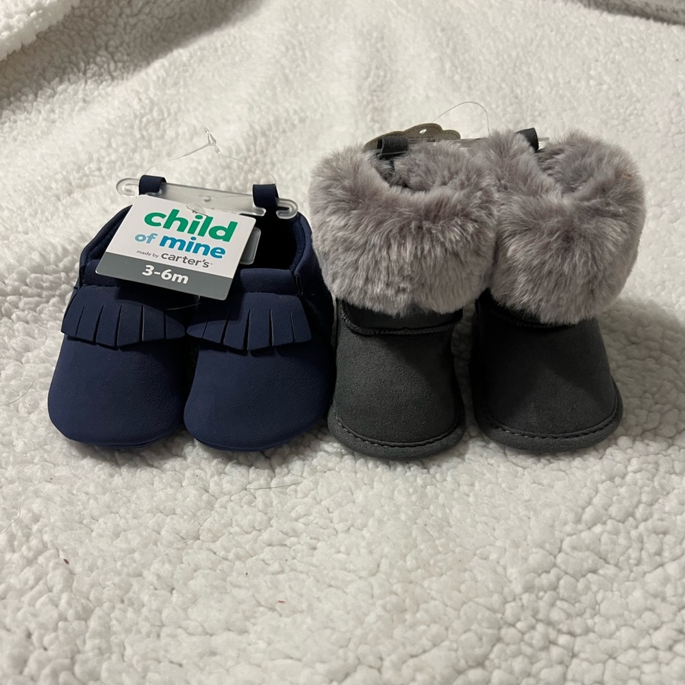2 pairs of 3-6M shoes